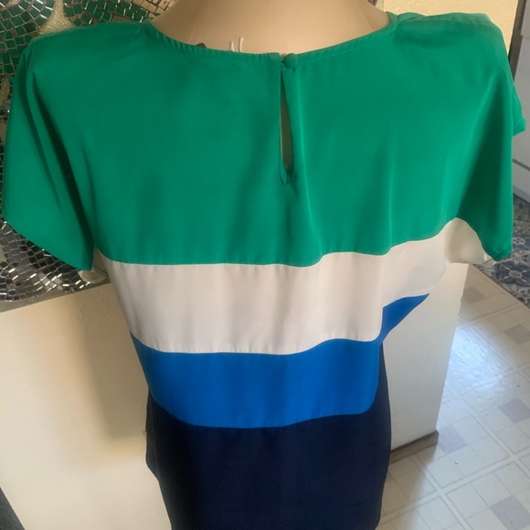 Vince Camuto color block top blouse 8 petite - Picture 2 of 3